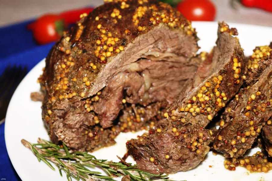 Запеченная говядина с горчичными зернами