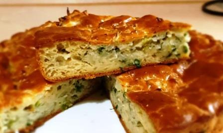 Pour-over cabbage pie